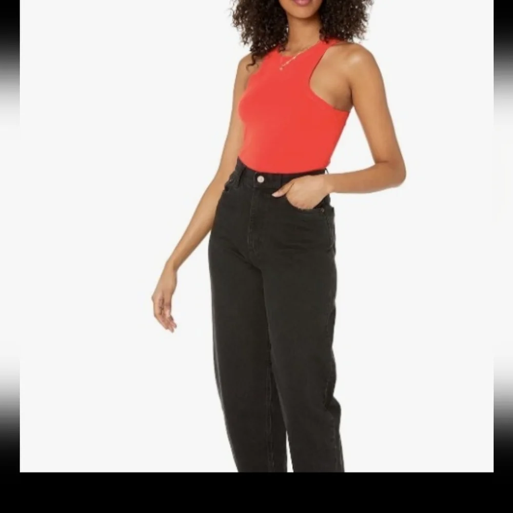 Hot Pink Ribbed Racerback Tank Top - Picture 3 of 6